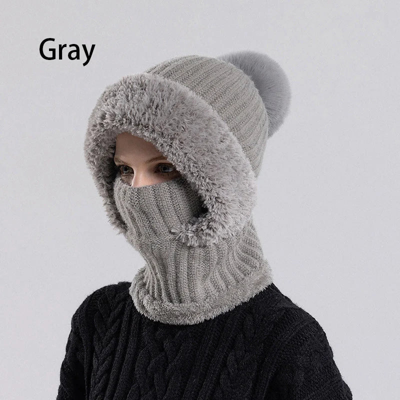 🧣 Women's Winter One-Piece Knitted Beanie Scarf Mask