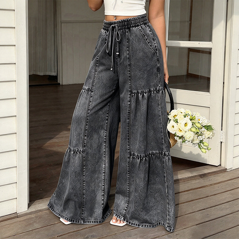 👖 Women's High Waist Wide Leg Denim Pants
