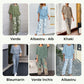 💖Set pantaloni imprimați și top cu gât rotund pentru femei