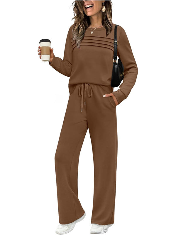 💥 Women's Casual Set: Top & Drawstring Pants 👕👖