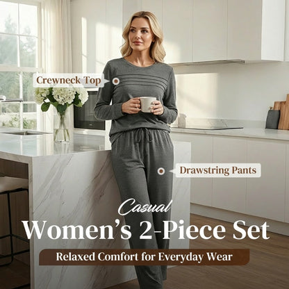 💥 Women's Casual Set: Top & Drawstring Pants 👕👖