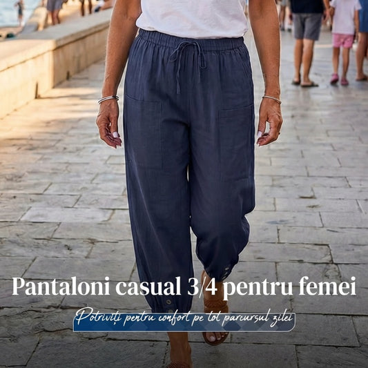 ✨Pantaloni din bumbac pentru femei, cu croi drept și croială lejeră