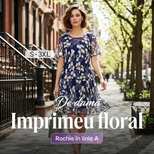 Rochie din șifon cu imprimeu floral