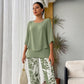 💖Set pantaloni imprimați și top cu gât rotund pentru femei