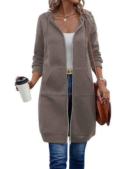🔥✨Women's Casual Zip up Fleece Hoodies Tunic Sweatshirt