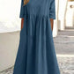 【S-5XL】👗Rochie din bumbac cu decolteu rotund și buzunare