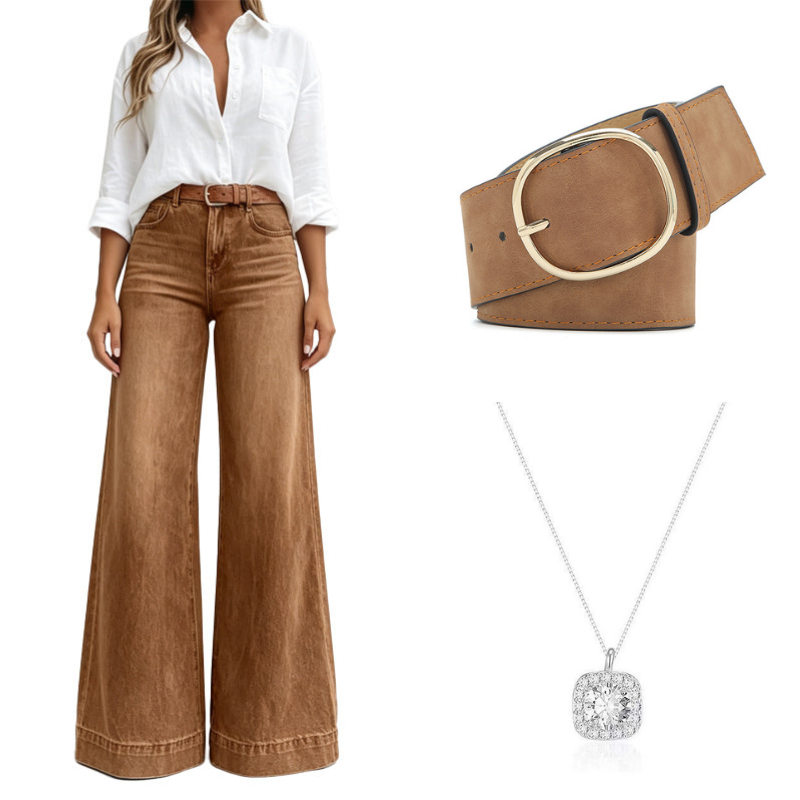 ✨ Flattering Denim Style | Women's Vintage-Wash High-Rise Wide-Leg Jeans