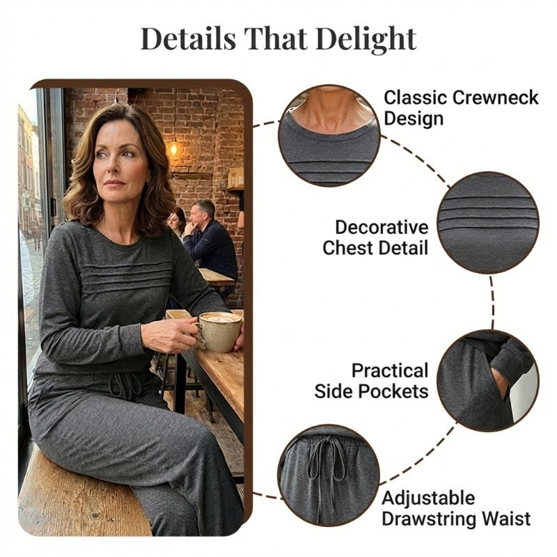 💥 Women's Casual Set: Top & Drawstring Pants 👕👖