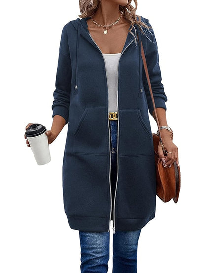 🔥✨Women's Casual Zip up Fleece Hoodies Tunic Sweatshirt