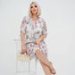 Rochie lungă elegantă cu mânecă scurtă plisată pentru femei