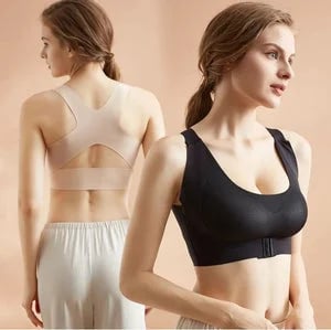⚡ Front-Close Cross-Back Support Bra – Wireless Comfort & All-Day Support 💕