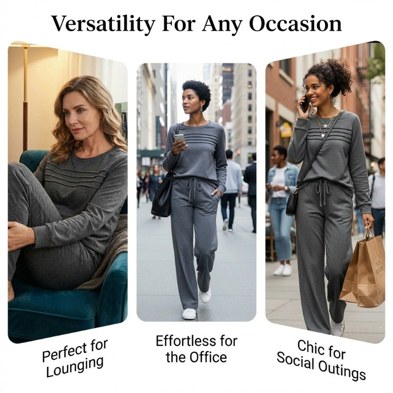 💥 Women's Casual Set: Top & Drawstring Pants 👕👖
