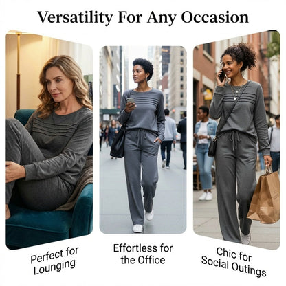 💥 Women's Casual Set: Top & Drawstring Pants 👕👖