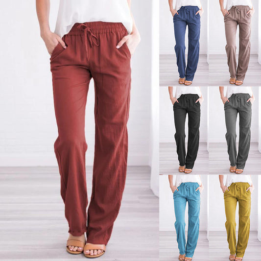 🌸Pantaloni largi pentru femei dintr-un amestec de in și bumbac