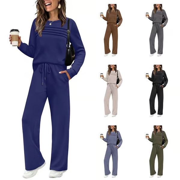 💥 Women's Casual Set: Top & Drawstring Pants 👕👖