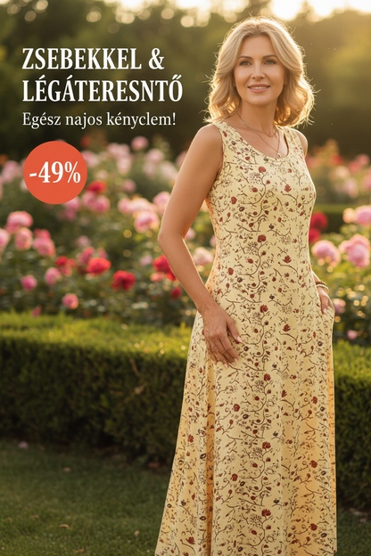 🌸 Rochie lungă de vară cu imprimeu pentru femei