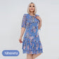 Rochie lungă elegantă cu mânecă scurtă plisată pentru femei