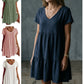 💝Rochie casual cu mâneci scurte, cu decolteu în V