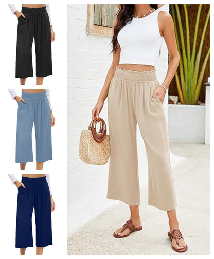 💫 Pantaloni lungi de zi din in pentru femei