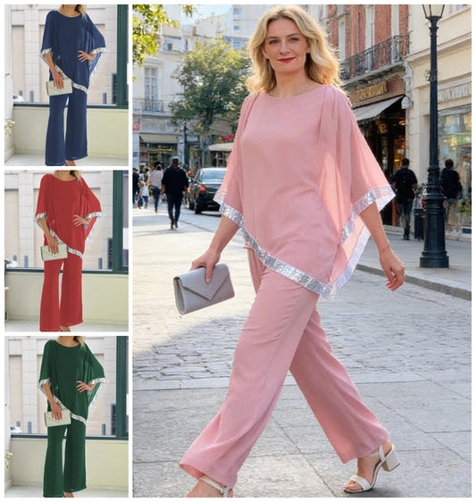 Set de două piese elegant, cu paiete, pentru femei