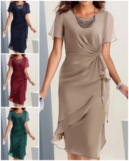 👗 Rochie elegantă, de culoare solidă, pentru femei