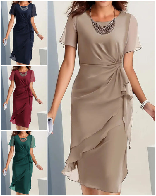 👗 Rochie elegantă, de culoare solidă, pentru femei