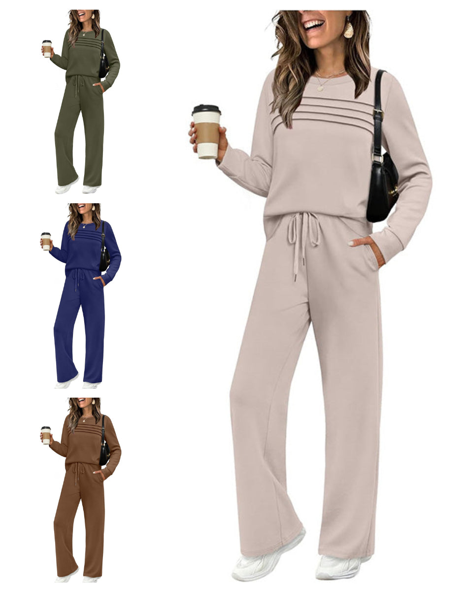💥 Women's Casual Set: Top & Drawstring Pants 👕👖