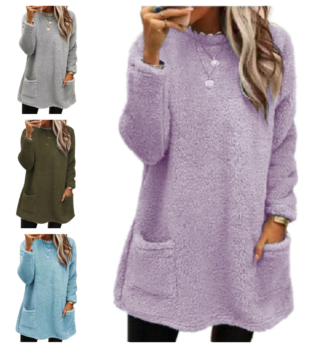 Women's Warm Crew Neck Long Sleeve Top