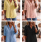 👚Bluză casual pentru femei cu guler în V și volane