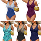 ☀️🏖️Costum de baie dintr-o singură piesă pentru femei, cu efect de modelare a taliei😍