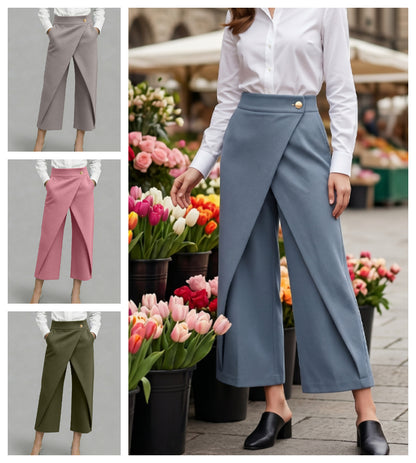 Pantaloni casual scurți din patchwork pentru femei👖