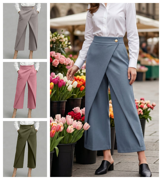 Pantaloni casual scurți din patchwork pentru femei👖