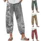 Pantaloni pentru femei cu imprimeu floral vintage, croi evazat