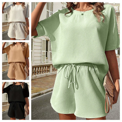 💐Set de două piese din bumbac și in, cu model în carouri, pentru femei
