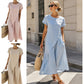 💖 Rochie largă, la modă, din bumbac și in