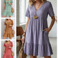 😍【S-3XL】👗Rochie lungă casual cu mânecă scurtă