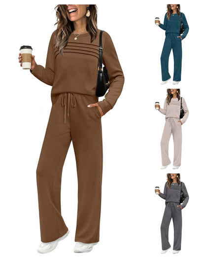 💥 Women's Casual Set: Top & Drawstring Pants 👕👖
