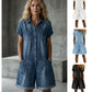 Rochie din denim cu mâneci scurte pentru femei