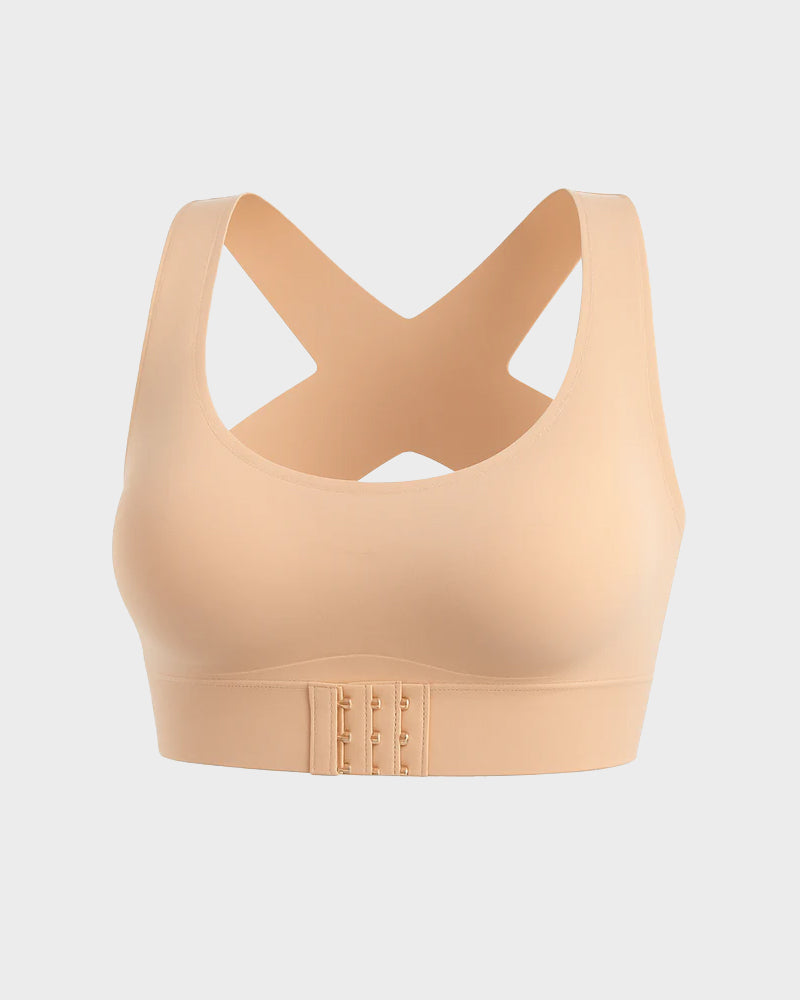 ⚡ Front-Close Cross-Back Support Bra – Wireless Comfort & All-Day Support 💕