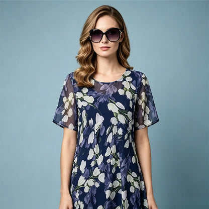Rochie din șifon cu imprimeu floral