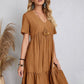 😍【S-3XL】👗Rochie lungă casual cu mânecă scurtă