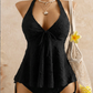 🌸Set Tankini cu Peplum și Halter pentru Femei