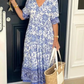【M-5XL】🌺Rochie imprimată cu decolteu în V, elegantă și stilată