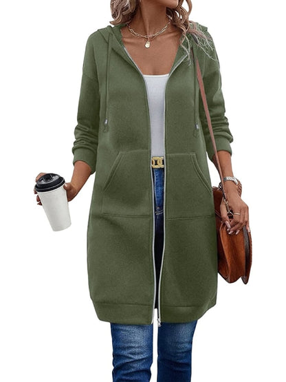 🔥✨Women's Casual Zip up Fleece Hoodies Tunic Sweatshirt