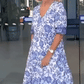 【M-5XL】🌺Rochie imprimată cu decolteu în V, elegantă și stilată