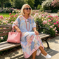 Rochie lungă lejeră cu mâneci pe jumătate cu imprimeu floral