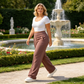 Pantaloni din crep plisați