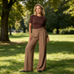 Pantaloni din crep plisați