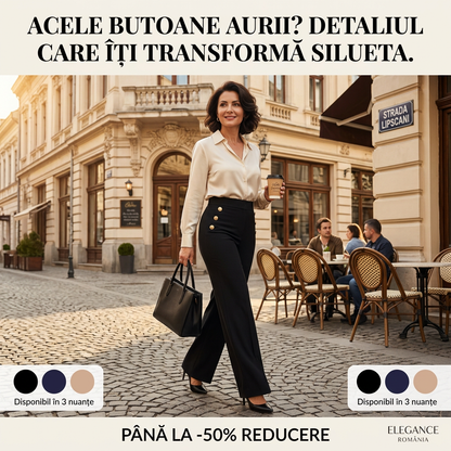 🔥Pantalon cu talie largă, cu nasturi, talie elastică și efect de modelare a abdomenului