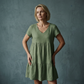 💝Rochie casual cu mâneci scurte, cu decolteu în V